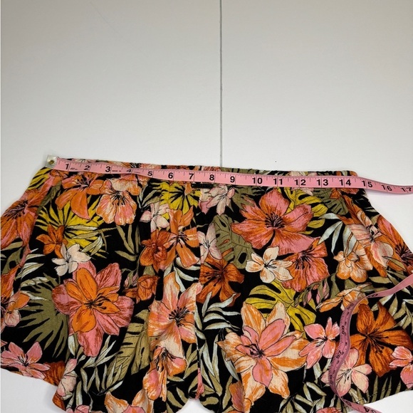 Billabong Floral Print High Waist Tie Front Shorts Medium - Picture 4 of 8
